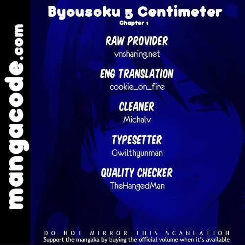 Byousoku 5 Centimeter - Vol.1 Chapter 1 : Sakura