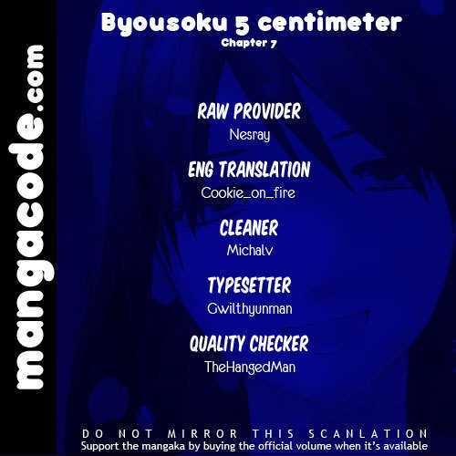 Byousoku 5 Centimeter - Vol.2 Chapter 7 : End Theme 1