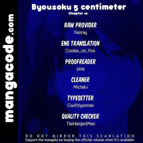 Byousoku 5 Centimeter - Vol.2 Chapter 10 : One More Time, One More Chance