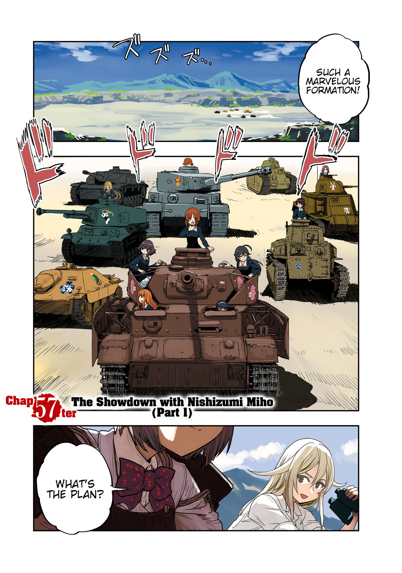 Girls & Panzer - Ribbon No Musha - Vol.15 Chapter 57: The Showdown With Nishizumi Miho (Part 1)