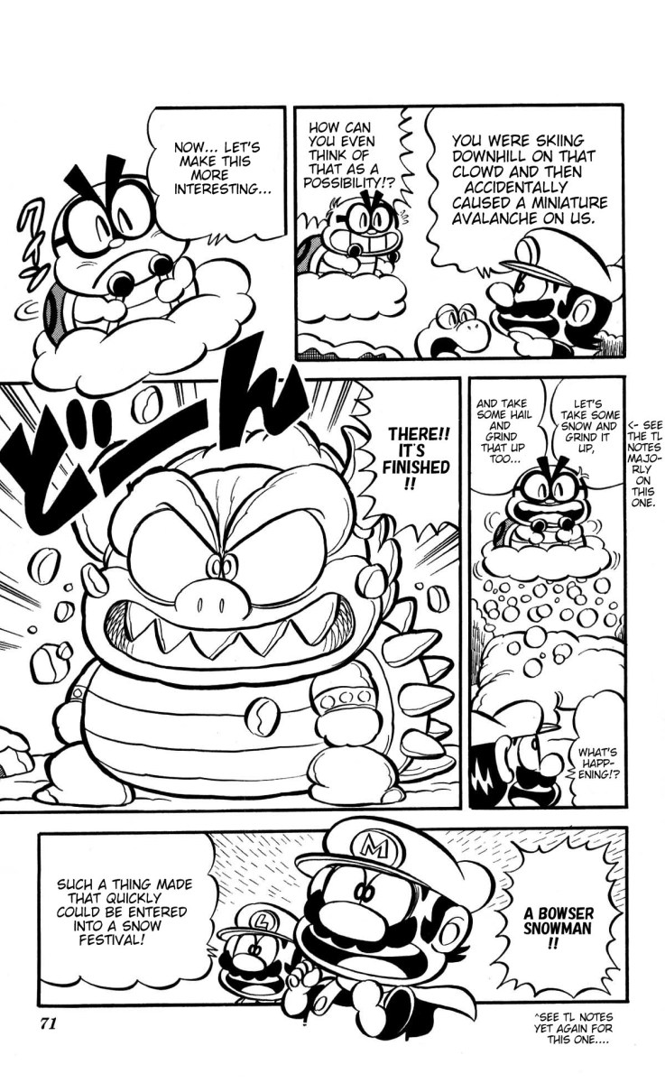 Super Mario-Kun - Vol.1 Chapter 6: Mario Vs. Lakitu!! The Biggest Snowball Fight Ever!?