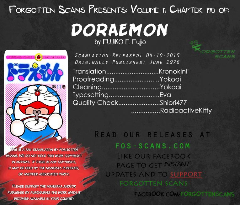 Doraemon - Vol.11 Chapter 190 : Walking On Clouds