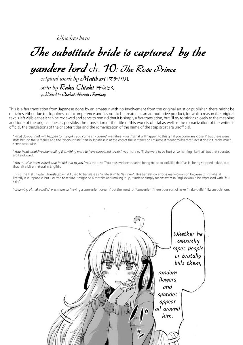 The substitute bride is captured by the yandere lord - Chapter 10