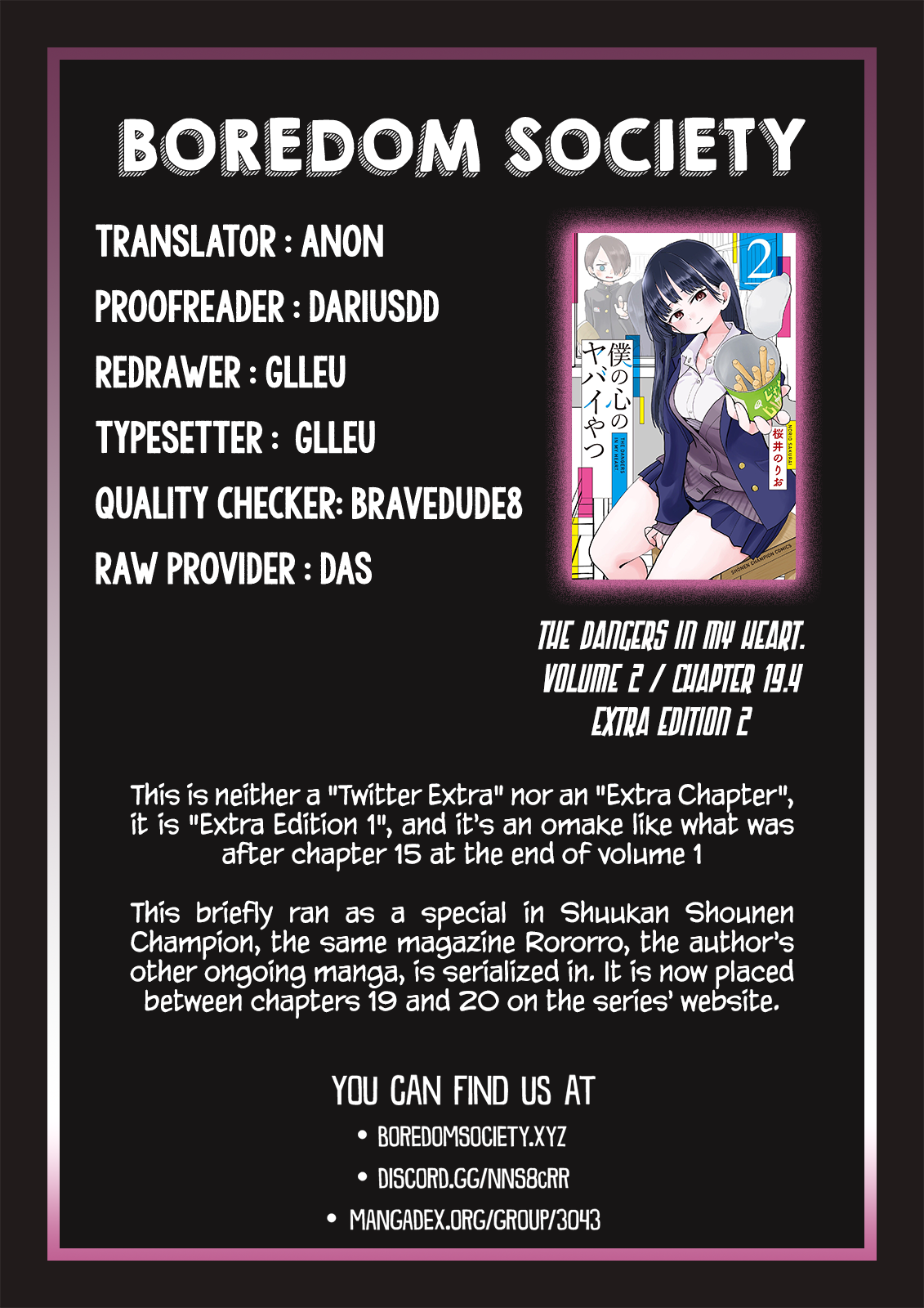 Boku No Kokoro No Yabai Yatsu - Vol.2 Chapter 19.5: Extra Edition 2