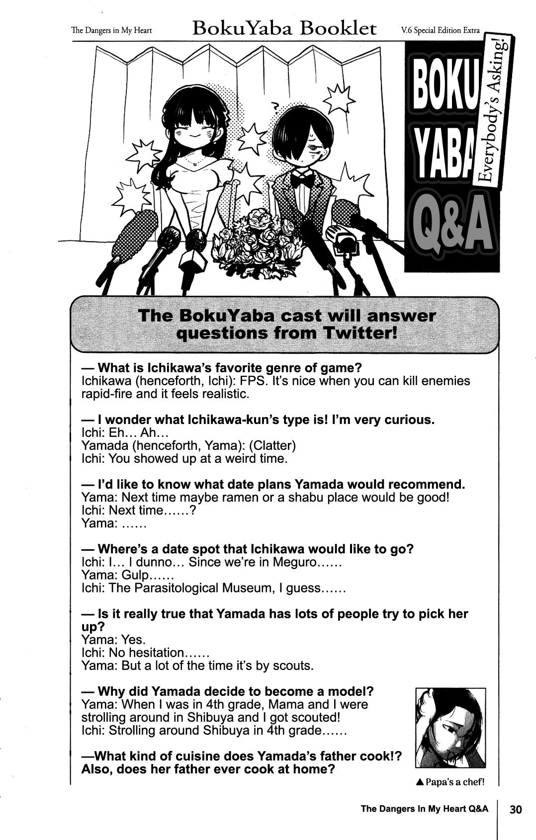 Boku No Kokoro No Yabai Yatsu - Vol.6 Chapter 85.4: V.6 Special Edition Booklet - Q&A