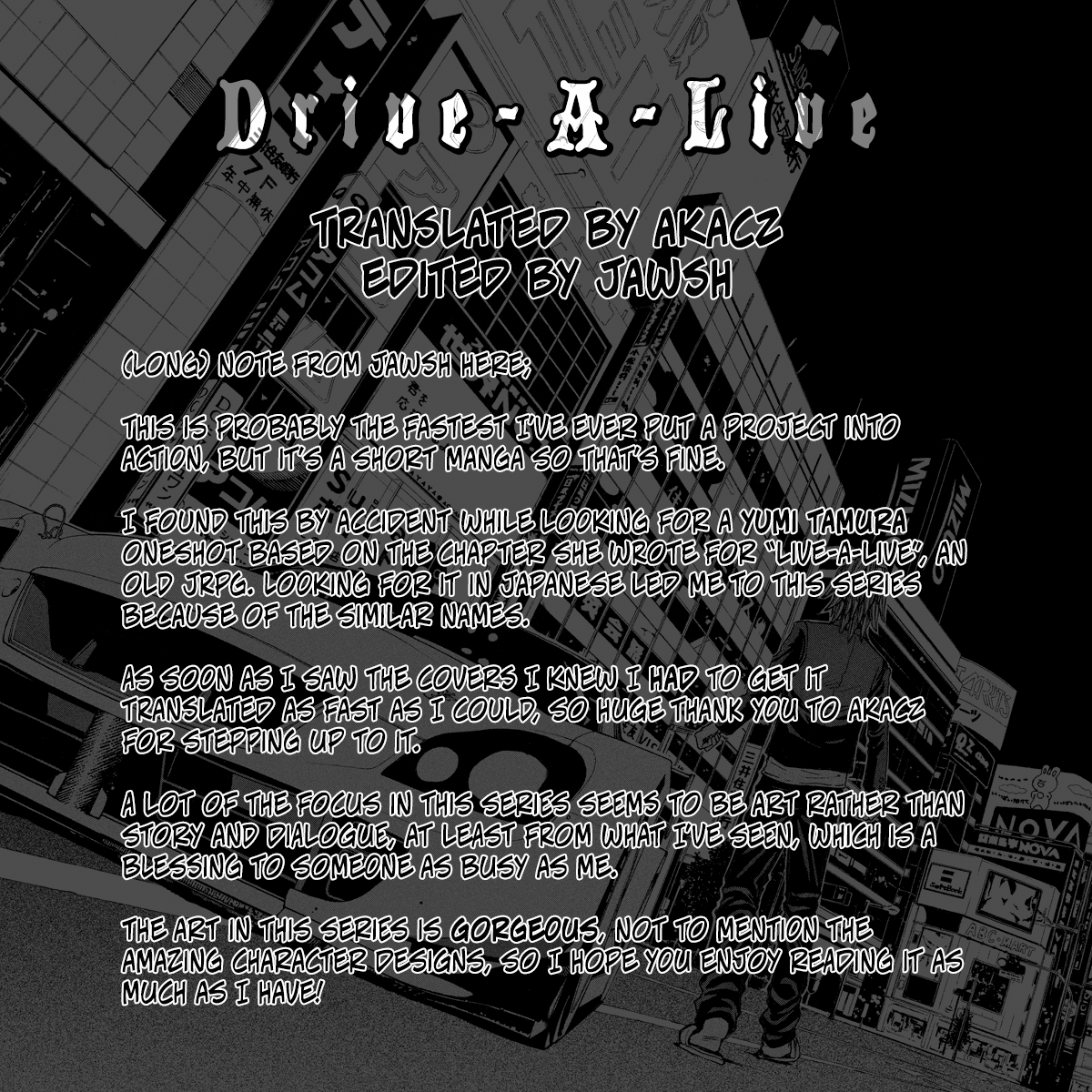 Drive-A-Live - Vol.1 Chapter 1: Starting Grid