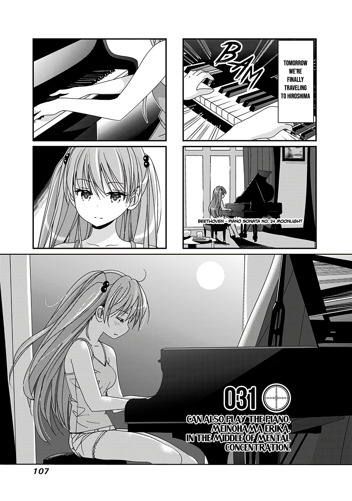 Rifle Is Beautiful - Vol.2 Chapter 31: Can Also Play The Piano, Meinohama Erika. In The Middle Of Mental Concentration