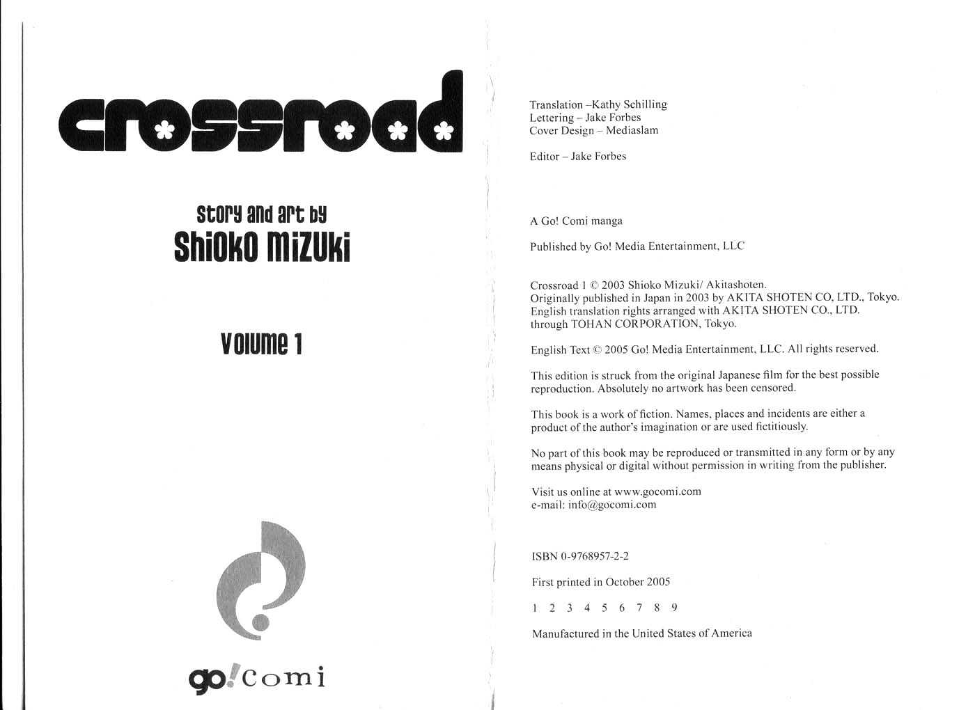 Crossroad - Vol.1 Chapter 1 : 1 In The Wind  2 Crossroad  3 Thank You  4 The Letter  5 No I...