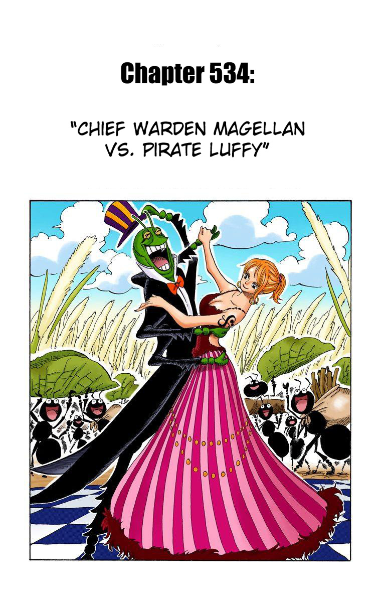 One Piece - Digital Colored Comics - Vol.55 Chapter 534: Chief Warden Magellan Vs. Pirate Luffy