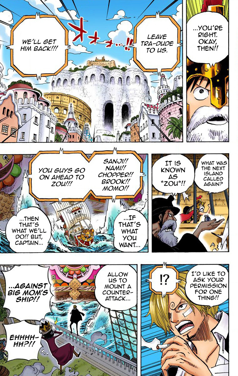 One Piece - Digital Colored Comics - Vol.73 Chapter 730: 3 Cards