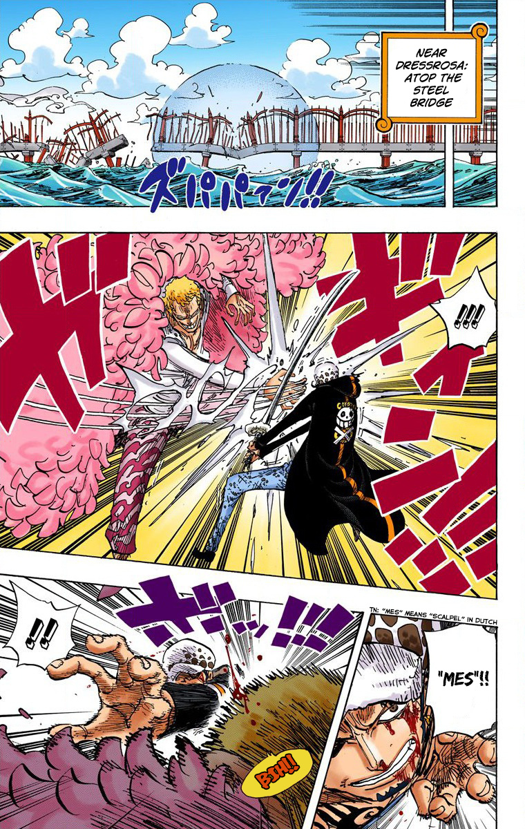 One Piece - Digital Colored Comics - Vol.73 Chapter 729: Shichibukai Doflamingo Vs. Shichibukai Law