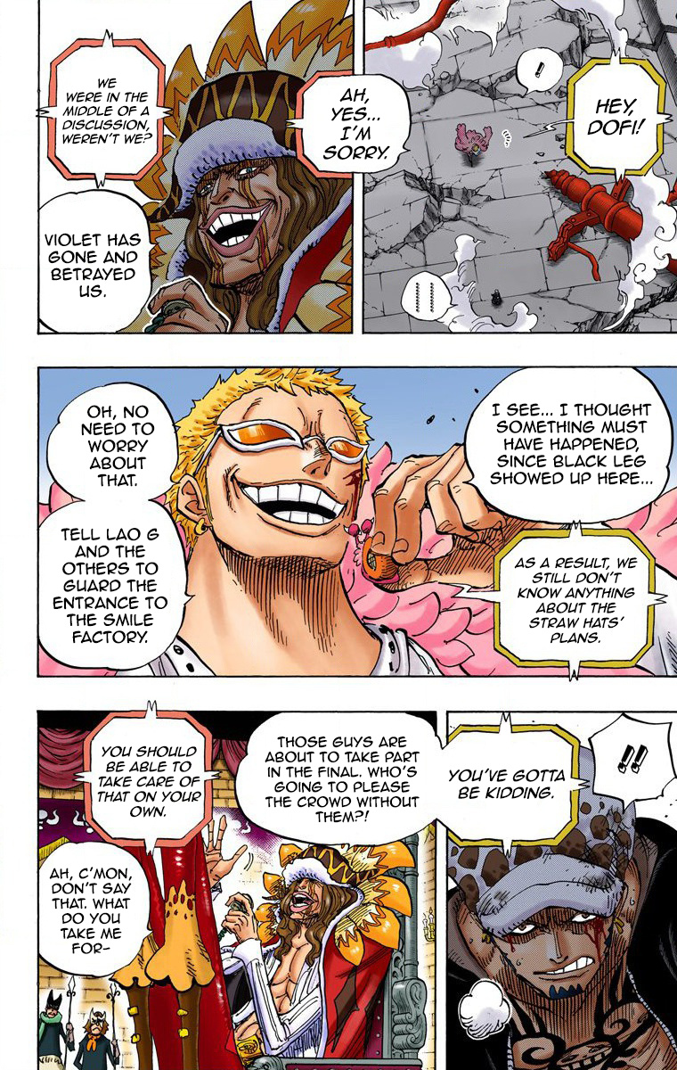 One Piece - Digital Colored Comics - Vol.73 Chapter 729: Shichibukai Doflamingo Vs. Shichibukai Law