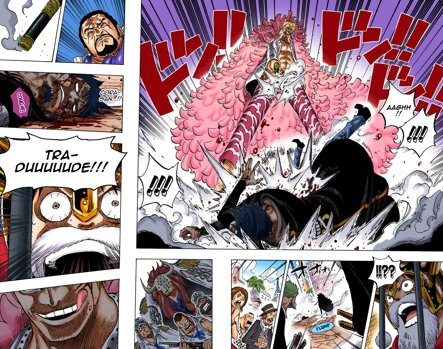 One Piece - Digital Colored Comics - Vol.73 Chapter 729: Shichibukai Doflamingo Vs. Shichibukai Law