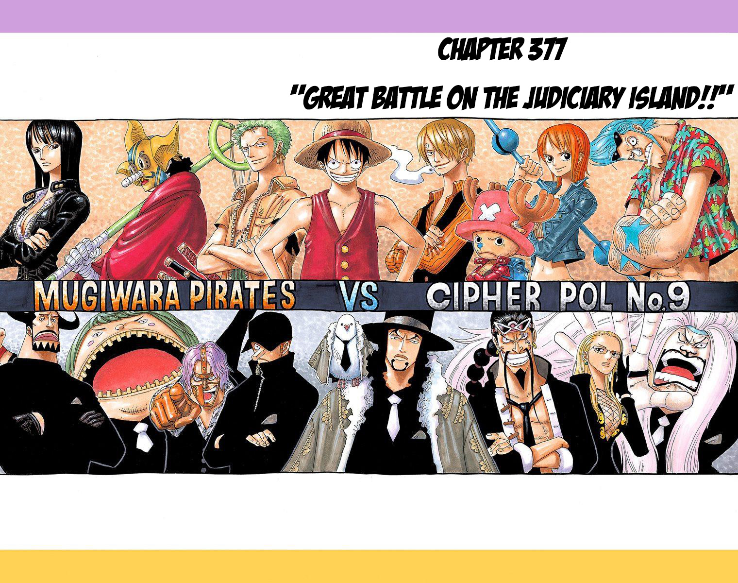 One Piece - Digital Colored Comics - Vol.39 Chapter 377: Great Battle On The Judiciary Island!!