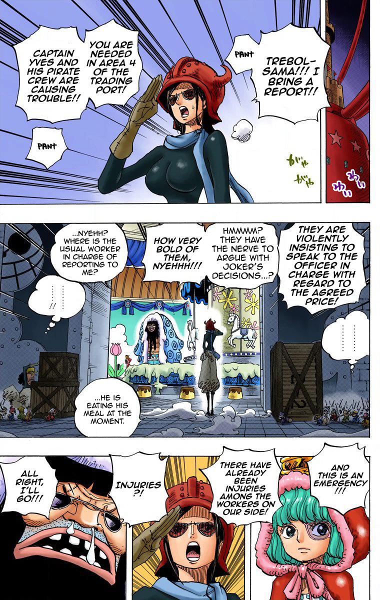 One Piece - Digital Colored Comics - Vol.74 Chapter 738: Trebol Army Special Officer Sugar