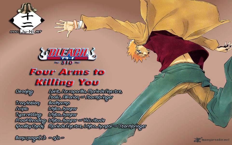 Bleach - Chapter 310 : Four Arms To Killing You