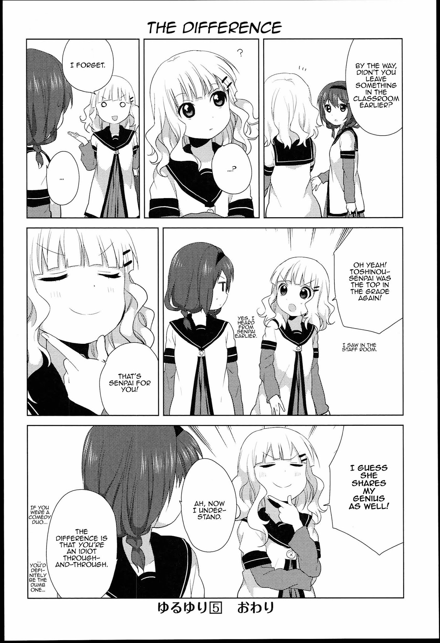 Yuru Yuri - Chapter 51.02: Bonus Track 8 - One Of Them Realises The Difference