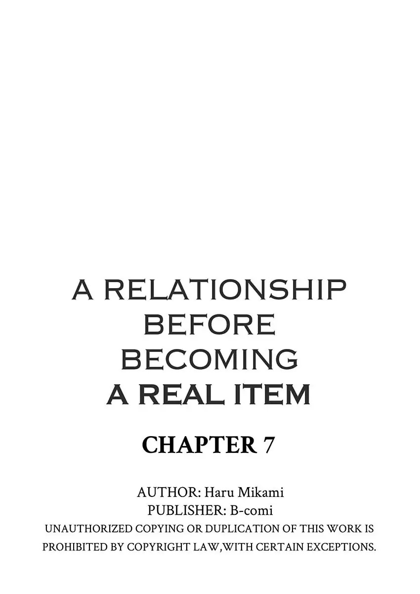 A Relationship Before Becoming A Real Item - Chapter 7