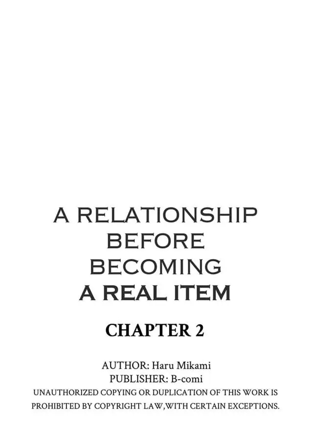 A Relationship Before Becoming A Real Item - Chapter 2