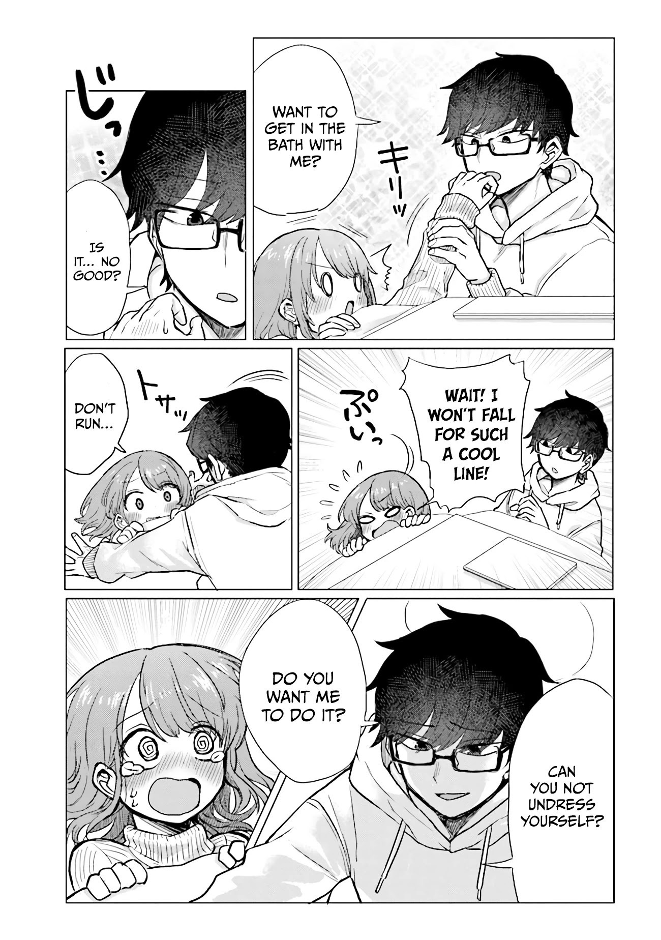 Girlfriend Who Absolutely Doesn’t Want To Take A Bath Vs Boyfriend Who Absolutely Wants Her To Take A Bath - Chapter 32: Glasses