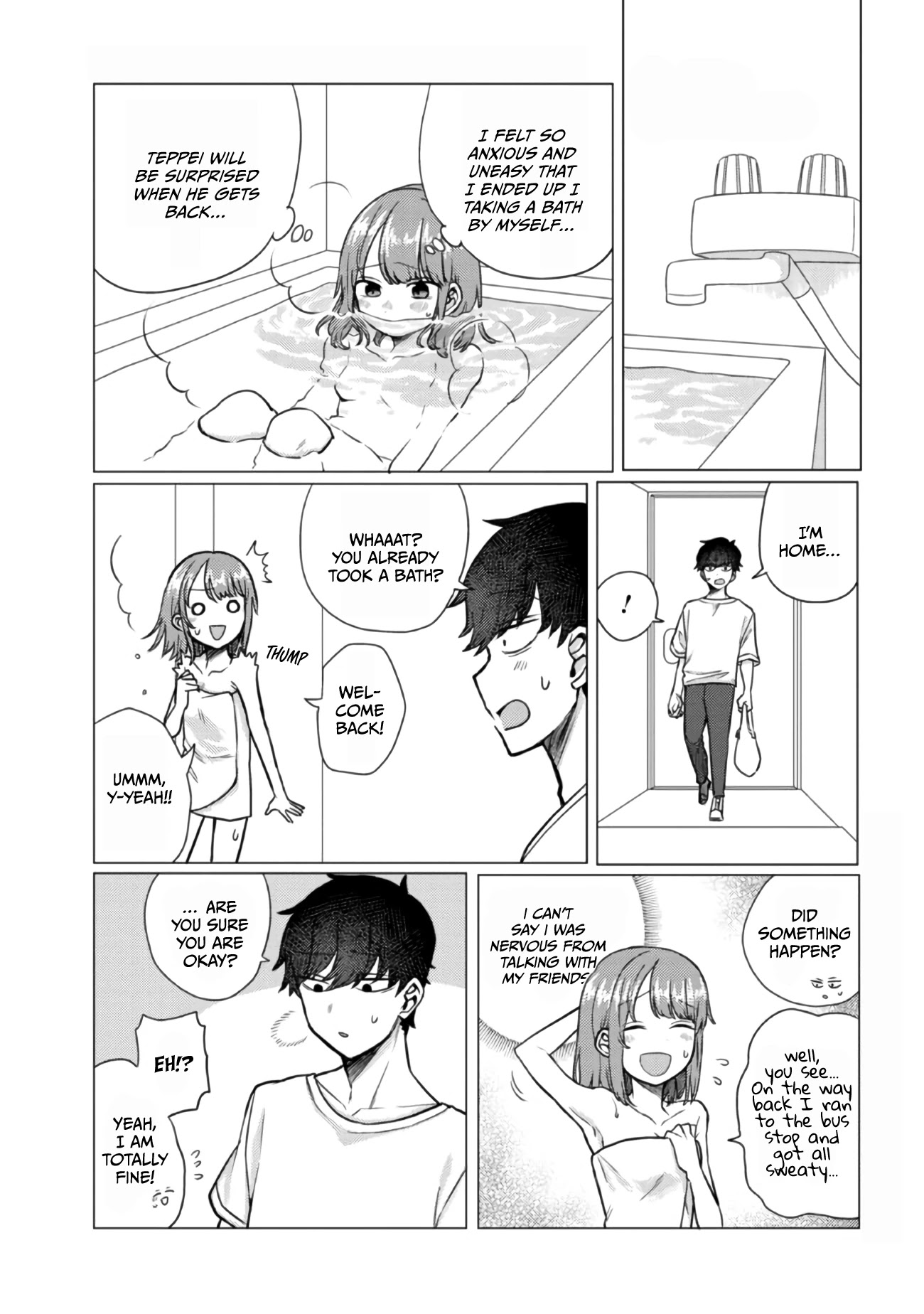 Girlfriend Who Absolutely Doesn’t Want To Take A Bath Vs Boyfriend Who Absolutely Wants Her To Take A Bath - Chapter 47: Anxiety