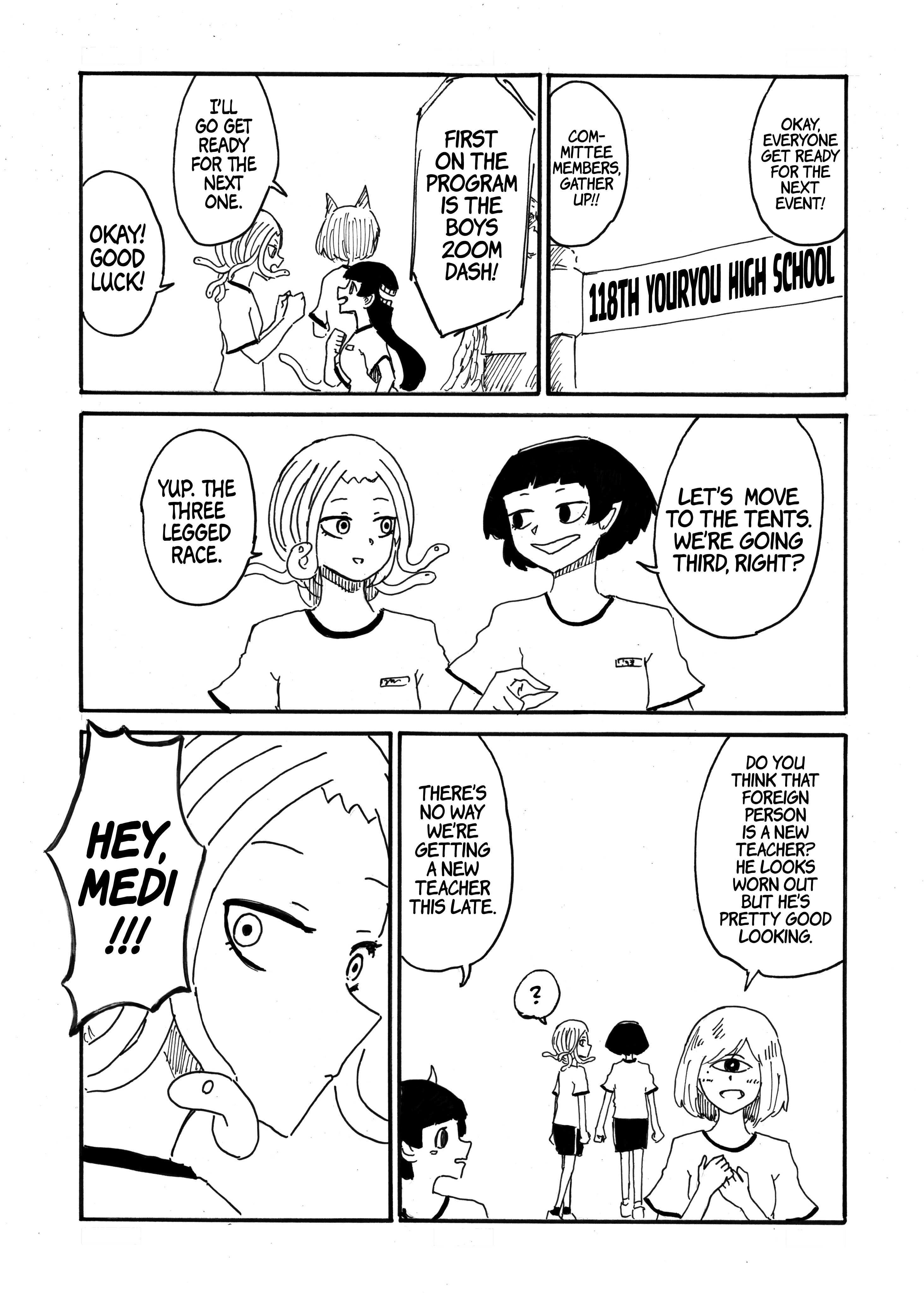 Medusa And Futakuchi-Chan - Vol.3 Chapter 61: The Opening Of The Sports Festival, And Dads