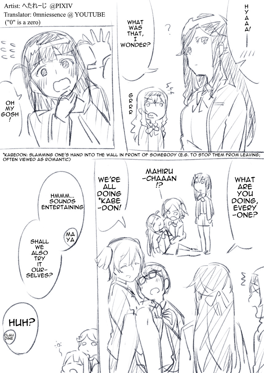 Maya And Claudine (Mayakuro) Short Comics Compilation - Chapter 10: Kabedon