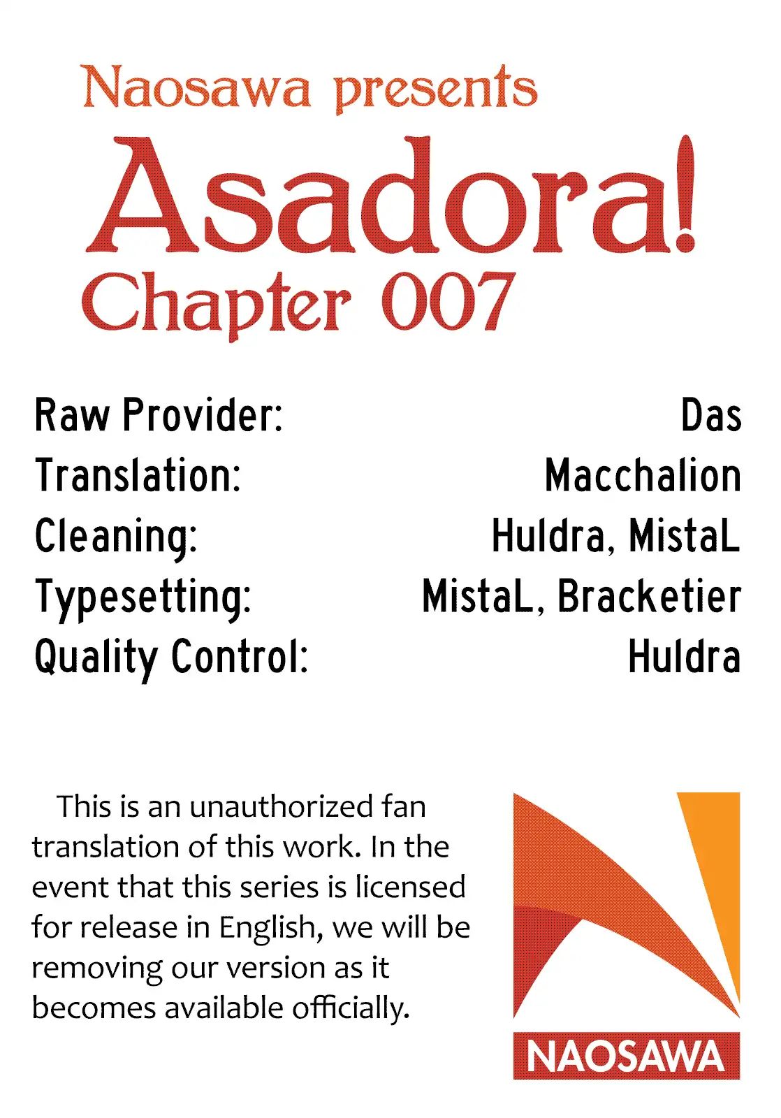 Asadora! - Vol.1 Chapter 7: The Chosen Child