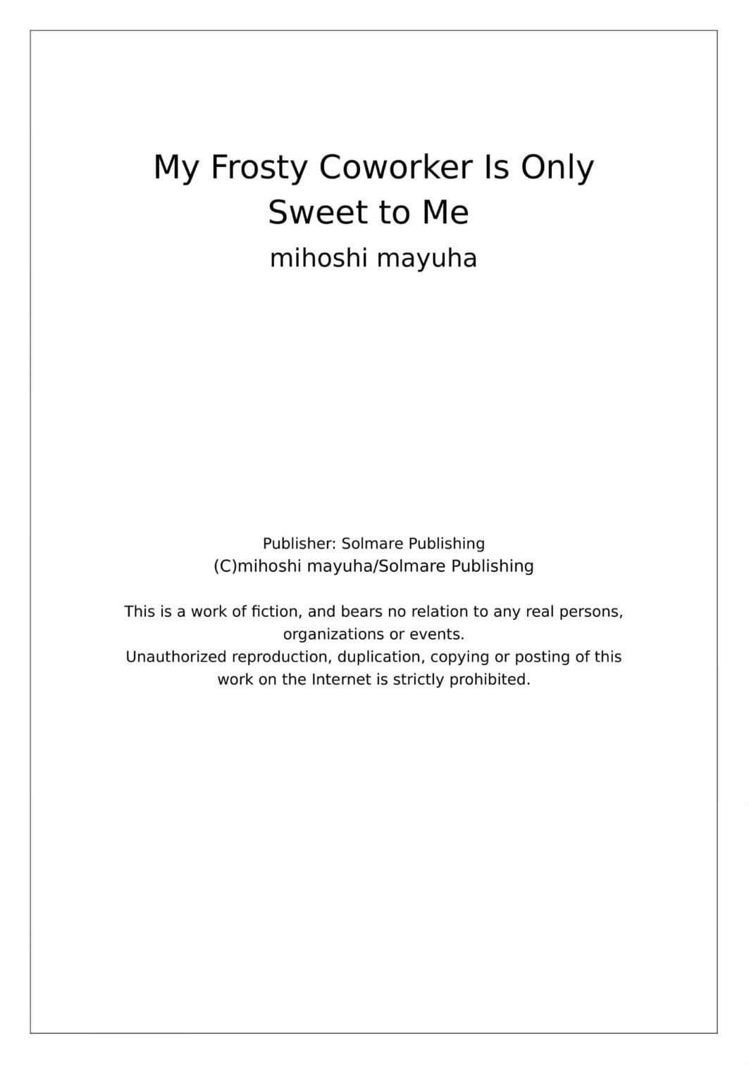 My Frosty Coworker Is Only Sweet To Me - Chapter 8