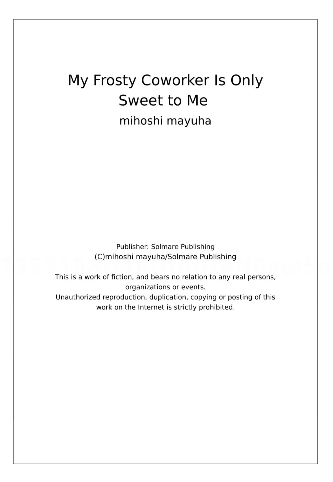 My Frosty Coworker Is Only Sweet To Me - Chapter 1