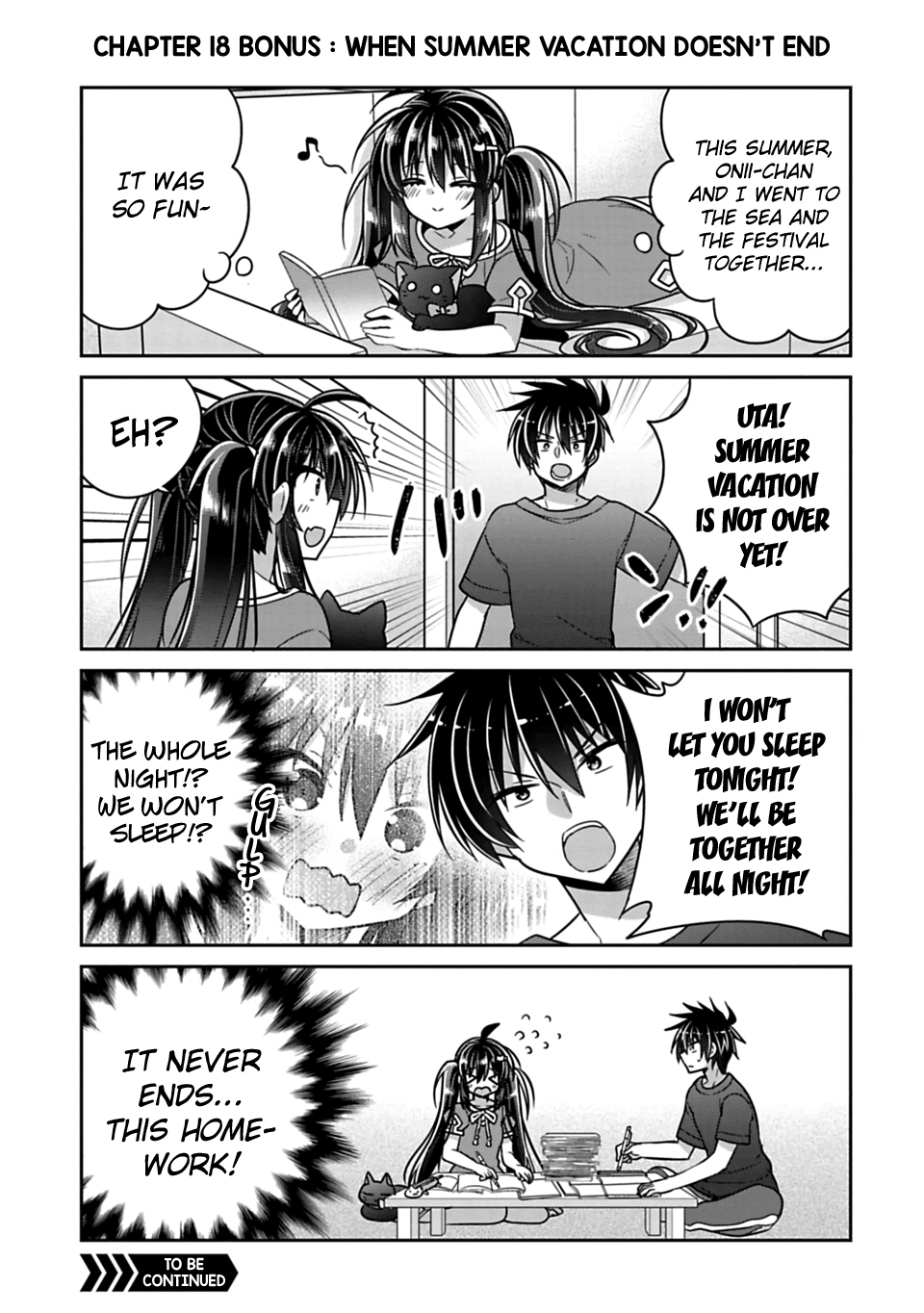 Siscon Ani To Brocon Imouto Ga Shoujiki Ni Nattara - Chapter 18.1: Omake: When Summer Vacation Doesn't End