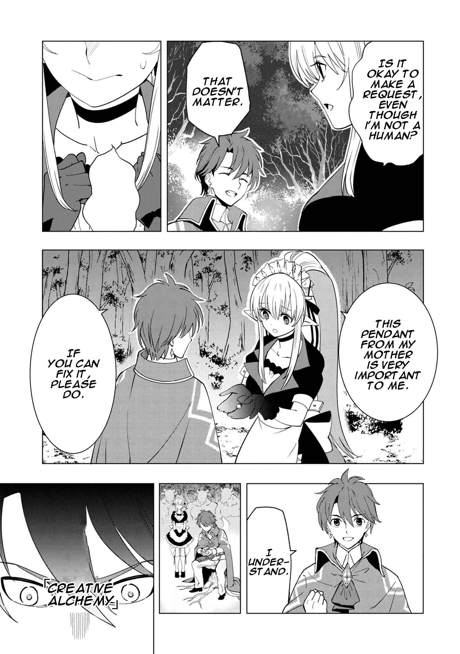 Souzou Renkinjutsushi Wa Jiyuu Wo Ouka Suru: Kokyou Wo Tsuihou Saretara, Maou No Ohizamoto De Chouzetsu Kouka No Magic Item Tsukuri-Houdai Ni Narimashita - Chapter 1.4