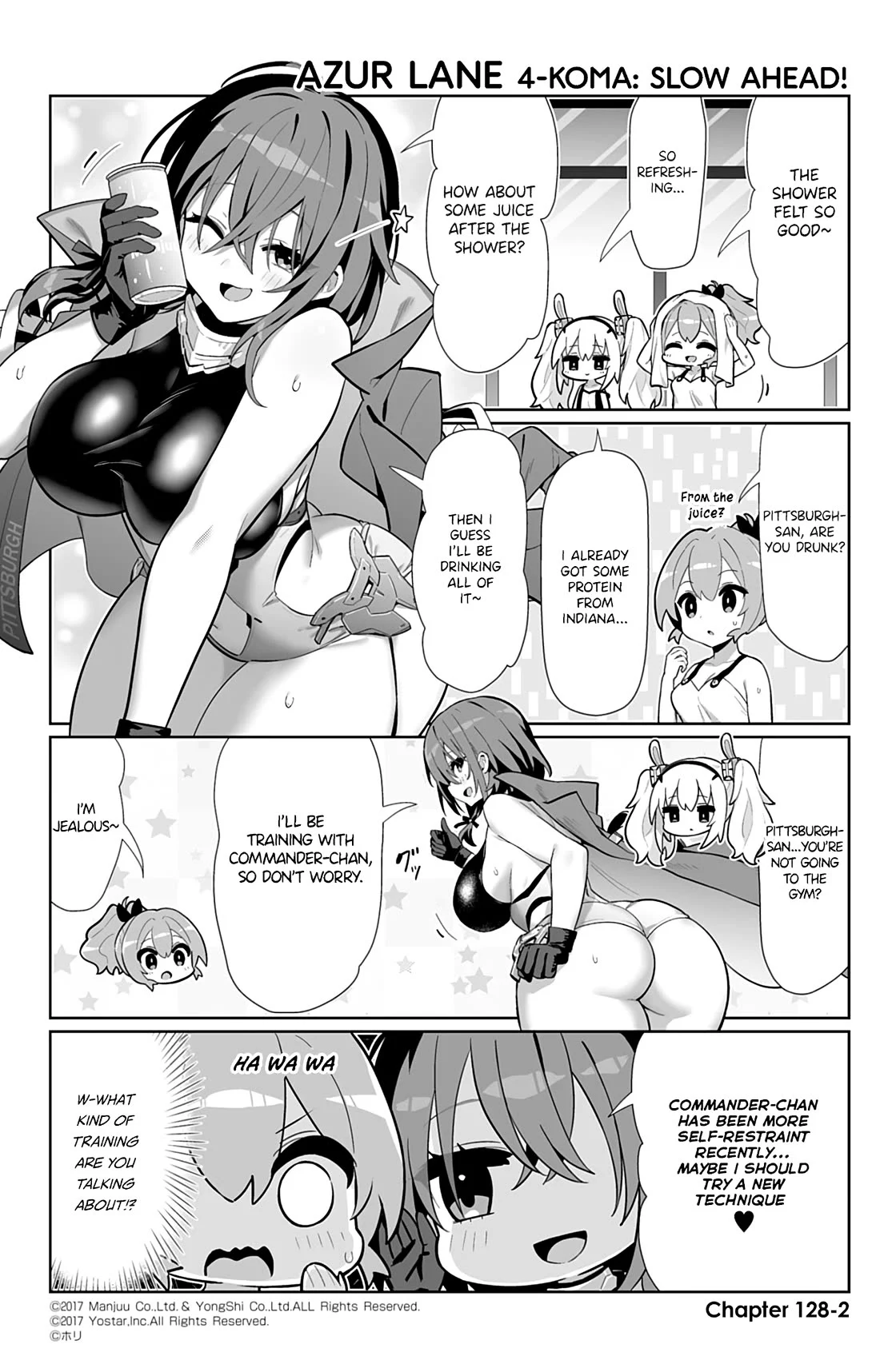 Azur Lane 4-Koma: Slow Ahead - Chapter 128: Indiana & Pittsburgh