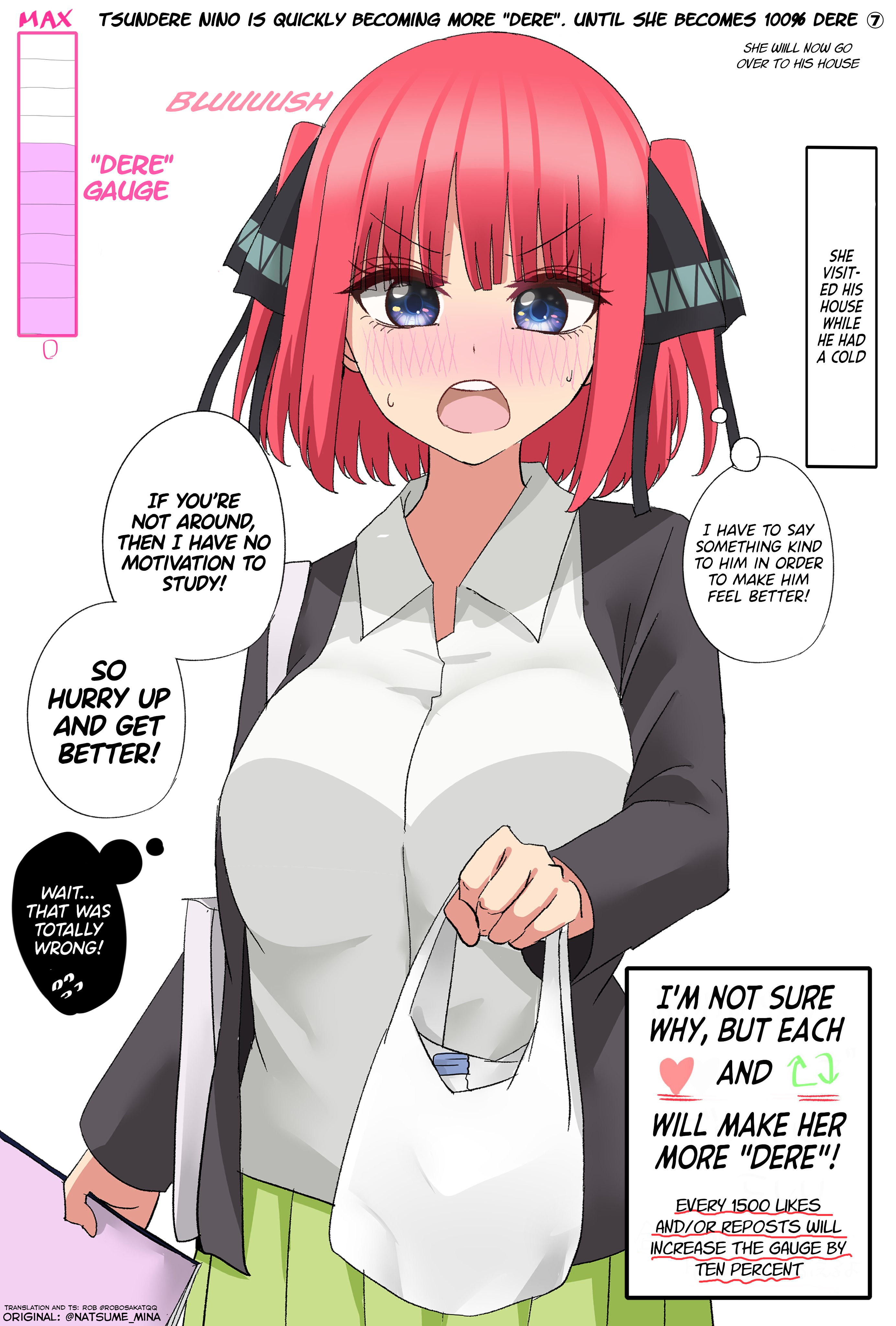 5Toubun No Hanayome - Tsundere Nino Rapidly Becomes More And More "Dere" Through Likes And Reposts (Doujinshi) - Chapter 7: Tsundere Nino Is Quickly Becoming More "Dere". Until She Becomes 100% Dere ⑦