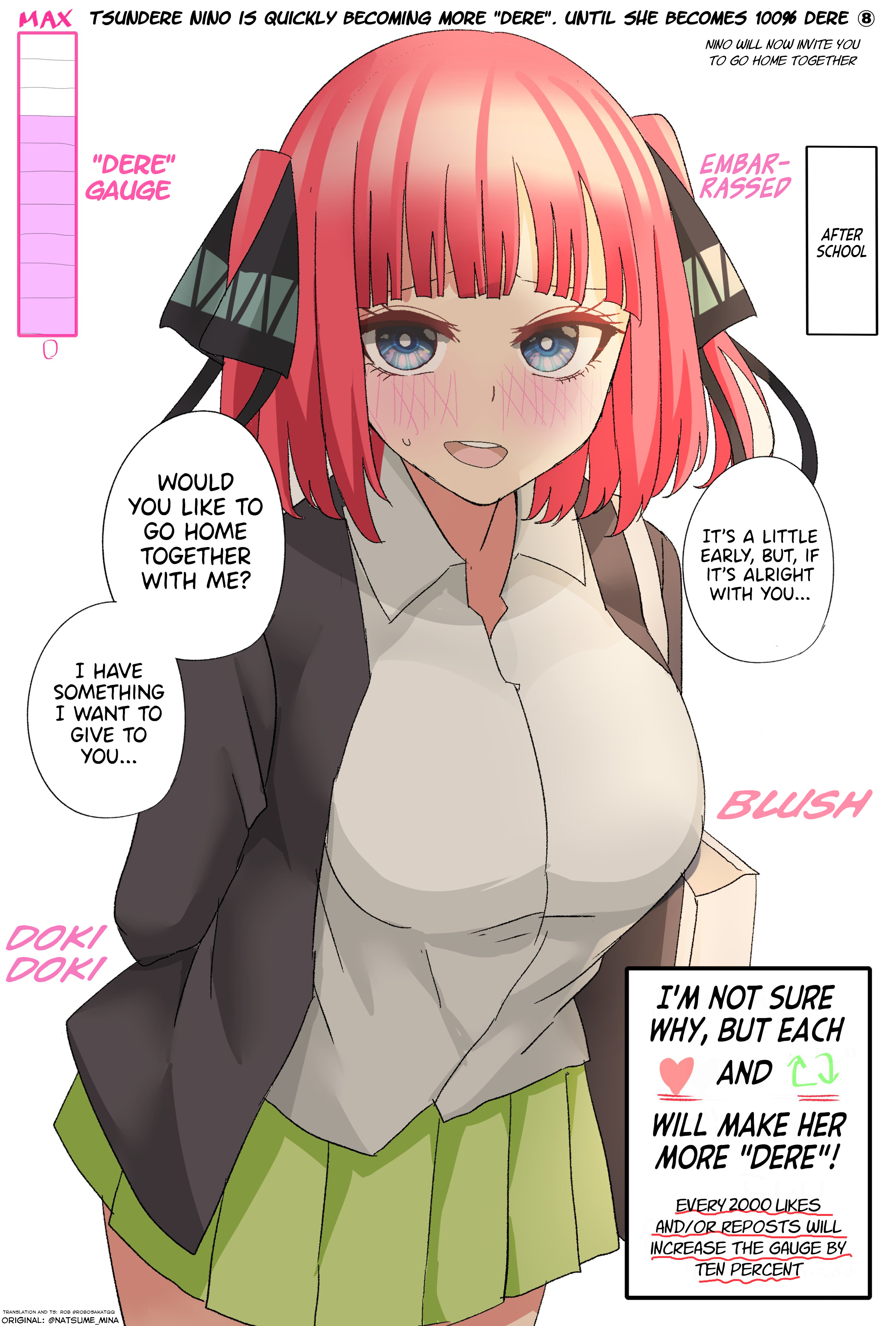 5Toubun No Hanayome - Tsundere Nino Rapidly Becomes More And More "Dere" Through Likes And Reposts (Doujinshi) - Chapter 8: Tsundere Nino Is Quickly Becoming More "Dere". Until She Becomes 100% Dere ⑧