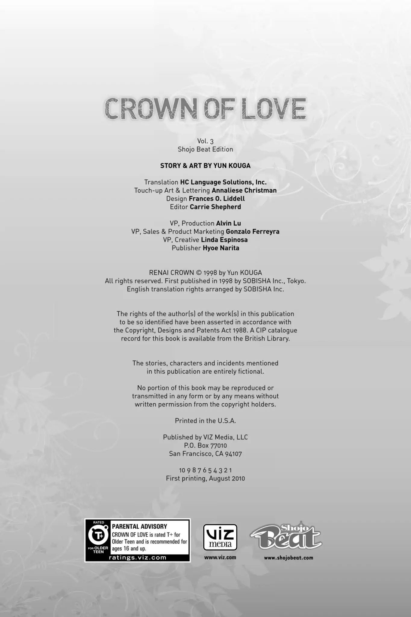 Crown Of Love - Vol.3 Afterword