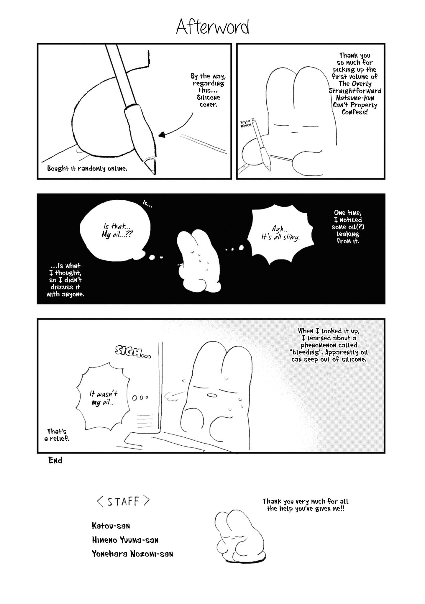 The Overly Straightforward Natsume-Kun Can't Properly Confess - Vol.1 Chapter 12.5: Extras