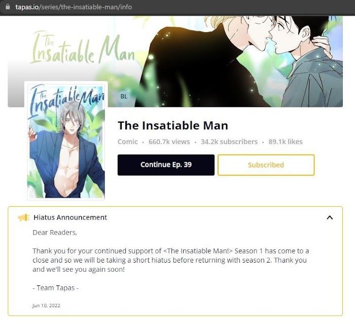 The Insatiable Man - Hitaus