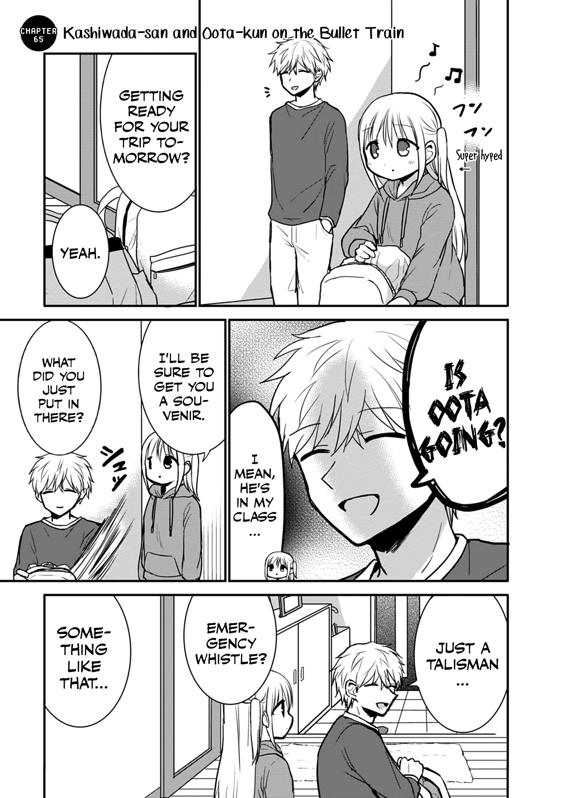 Expressionless Kashiwada-San And Emotional Oota-Kun - Vol.6 Chapter 65: Kashiwada-San And Oota-Kun On The Bullet Train