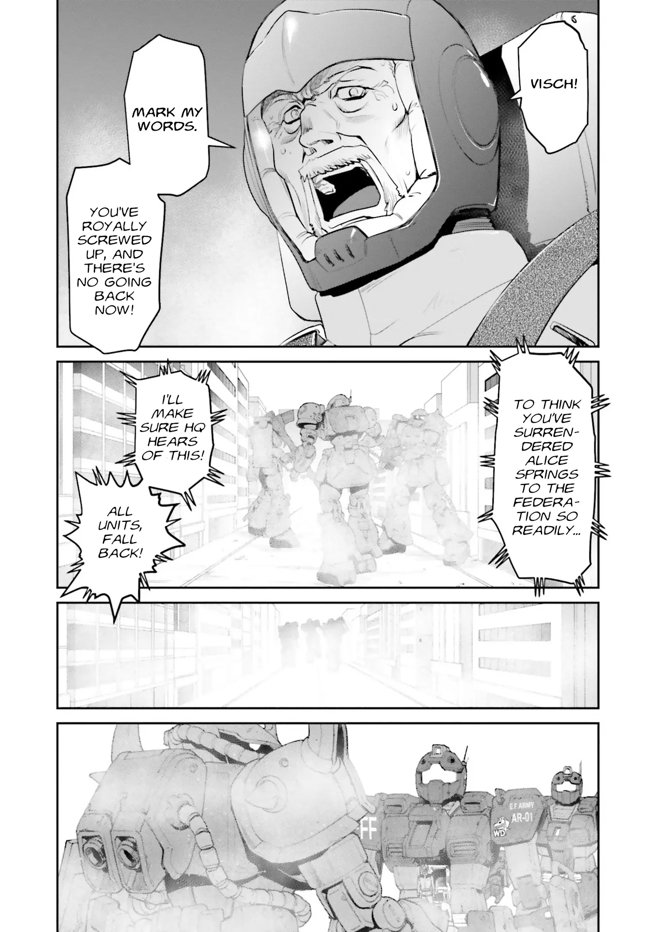 Mobile Suit Gundam Ground Zero - Rise From The Ashes - Vol.2 Chapter 5: Negotiations