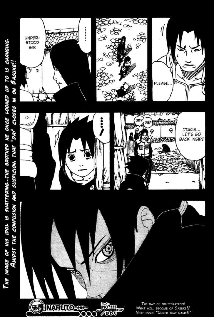 Naruto - Vol.25 Chapter 222 : Suspicious Of Itachi