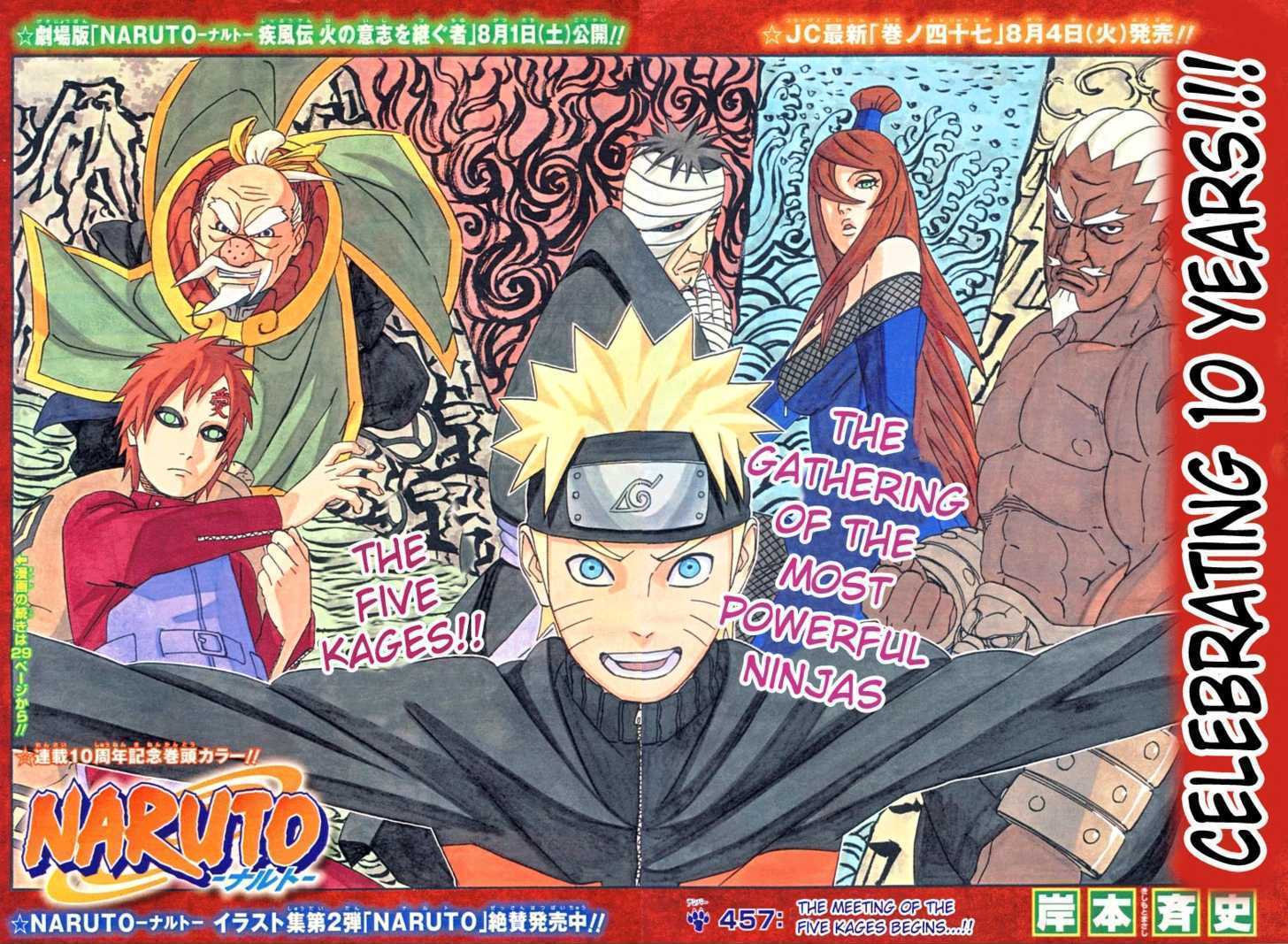 Naruto - Vol.49 Chapter 457 : The Meeting Of The Five Kages Begins...!!