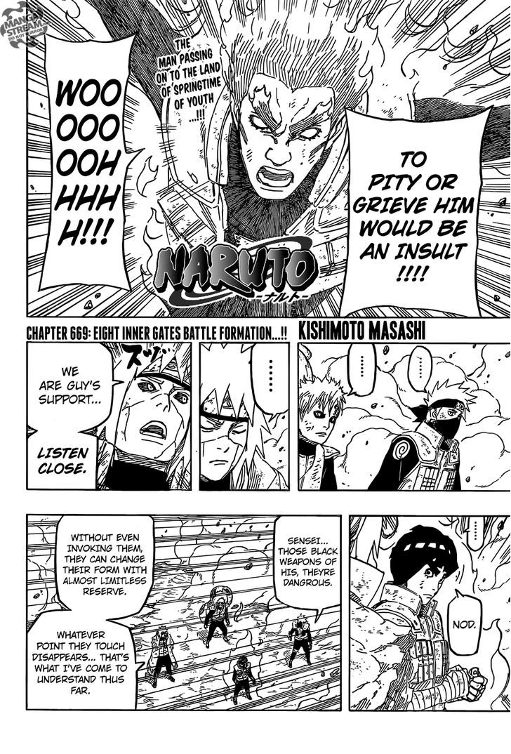 Naruto - Vol.70 Chapter 669 : Eight Inner Gates Battle Formation...!!