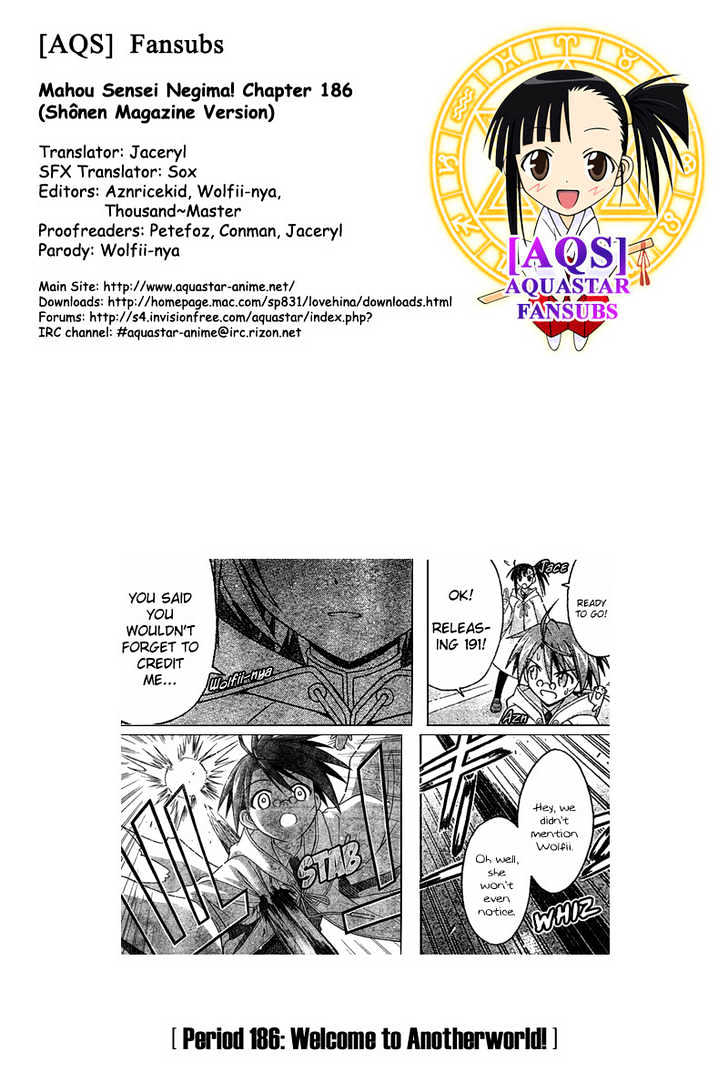 Mahou Sensei Negima! - Vol.20 Chapter 186 : Welcome To Another World!!