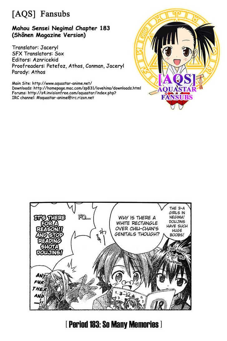 Mahou Sensei Negima! - Vol.20 Chapter 183 : Full Of Memories Â™¥