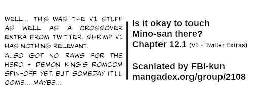 Is It Okay To Touch Mino-San There? - Vol.1 Chapter 12.1: Volume 1 Extras