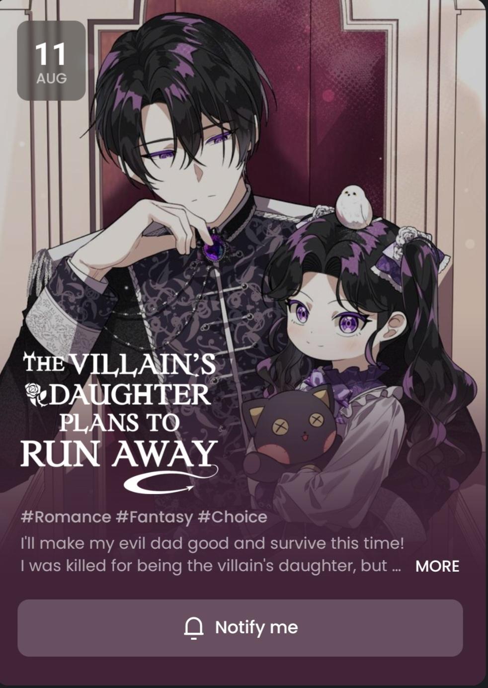 The Villain’s Daughter Plans To Run Away - Notice. : (Official)