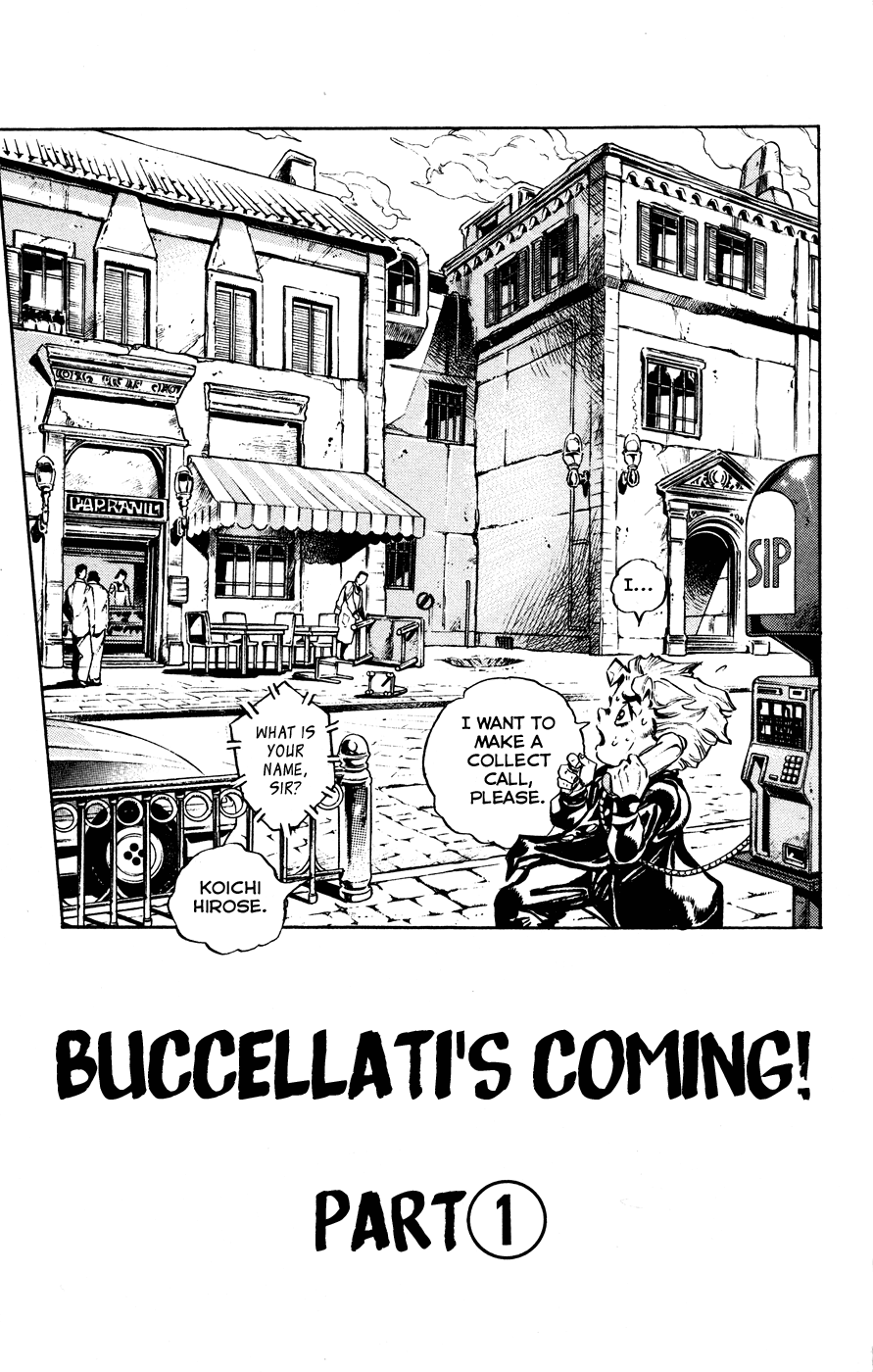 Jojo's Bizarre Adventure Part 5 - Vento Aureo - Vol.1 Chapter 4: Buccellati's Coming! Part 1