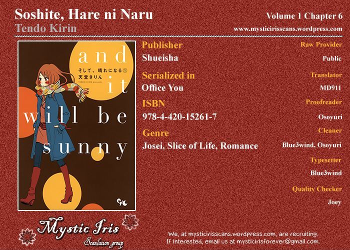 Soshite, Hare Ni Naru - Vol.1 Chapter 6 : [End]