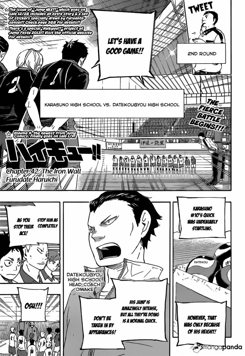 Haikyuu!! - Chapter 42 : The Iron Wall